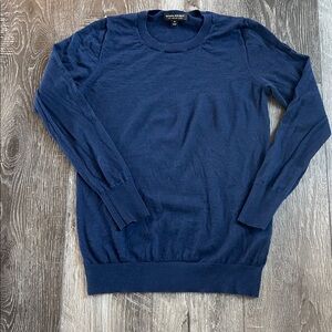 Banana Republic Women Dark Blue Merino Wool Crewneck Sweater